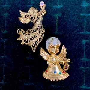 Vintage Angel Brooch, set of 2